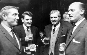 1968: Bridgnorth Rugby Club held a dinner at Parlors Hall, Bridgnorth. Pictured before the dinner are Bob Turner (captain), Roy Coleman (secretary), Tom Beck (chairman), Edgar Davies (president).
