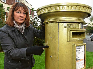Supporting image for story: Telford Paralympic hero Mickey Bushell's golden postbox vandalised