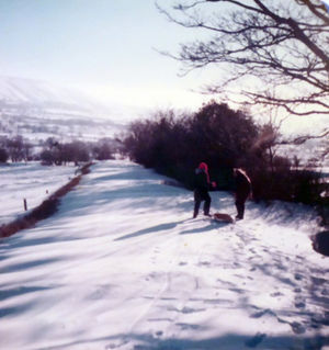 The memorable winter of 1982. This was shared by Sally-Ann Hudson. She says the pictures were all taken on or around January 10, 1982, in Wentnor, south Shropshire, where she lived with her parents and younger sister Jenny.