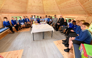 The Mayor of Sandwell Bill Gavan officially opened the new outdoor learning area at Summerhill Primary Academy in Tipton with Deputy Lieutenant of the West Midlands, Sakhawat Hussain.