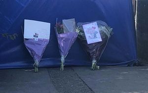 Flowers left at the scene 