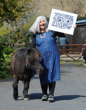 Print artist Shelley Wingrove, of Homer, Much Wenlock, with mare Maisie 