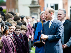 Supporting image for story: In pictures: Prince Edward urges pupils to make lots of noise during Newport visit