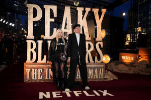 Gela Nash-Taylor (left) and John Taylor attending the global premiere for Peaky Blinders: The Immortal Man at Symphony Hall, Birmingham. Photo: Jacob King/PA Wire