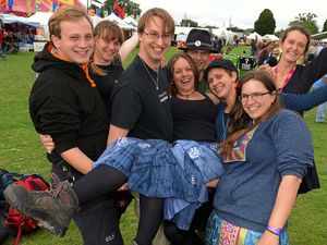 A group of friends were all smiles on their day out at the festival