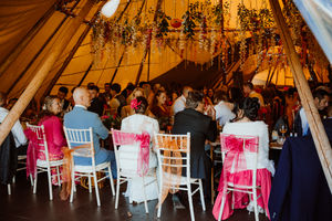 Berni Adamson and partner Steve at their wedding at The Wroxeter Hotel in Shrewsbury