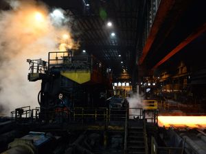 Interior of the steelworks in Scunthorpe