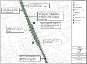 Bull Ring – Public space and pedestrian priority crossings. Image: Shropshire Council
