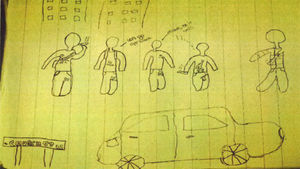 A series of drawings of the stabbing were found in murderer David Ture's bedroom