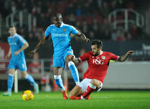 Benik Afobe - withdrawn at half time at Ashton Gate.