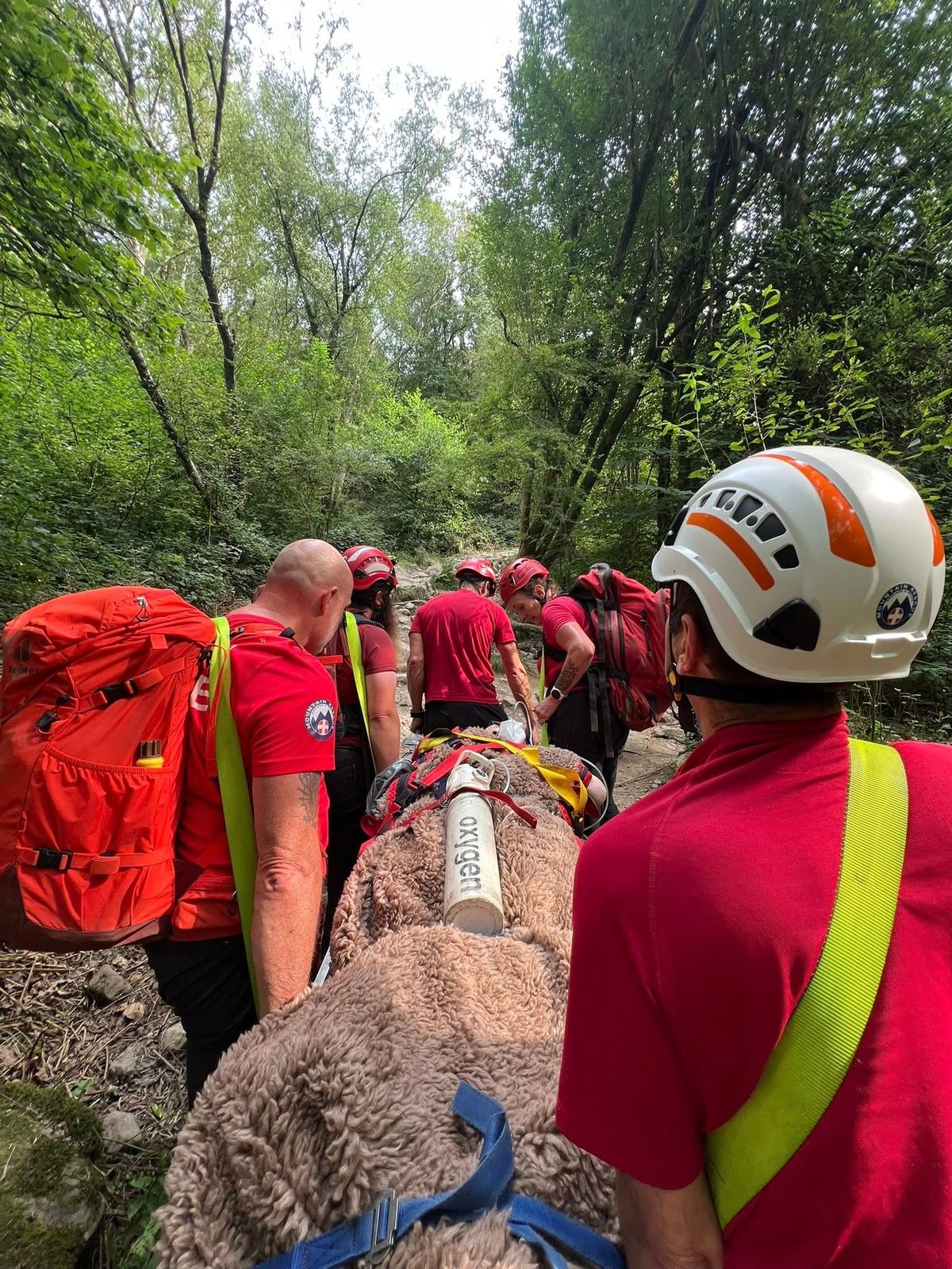 Rescue team helps man injured in fall at beauty spot waterfall