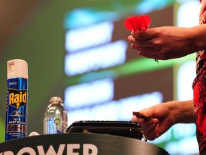 Supporting image for story: Jurjen van der Velde comes prepared for battle with Ally Pally wasp