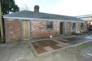 The restoration of the weighbridge building on the old railway site in Bishops Castle