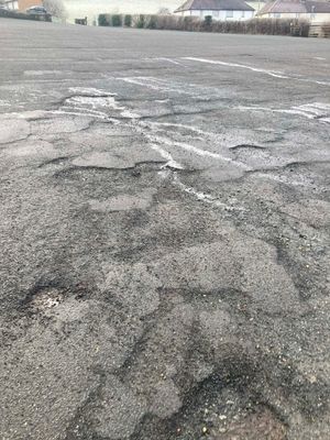 More of the potholes at the Smithfield car park in Builth Wells