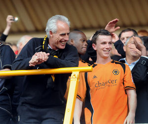 Smiles from Mick McCarthy and Kevin Foley.