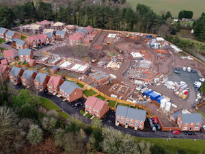 Supporting image for story: Aerial shot of housing development shows work moving on at pace