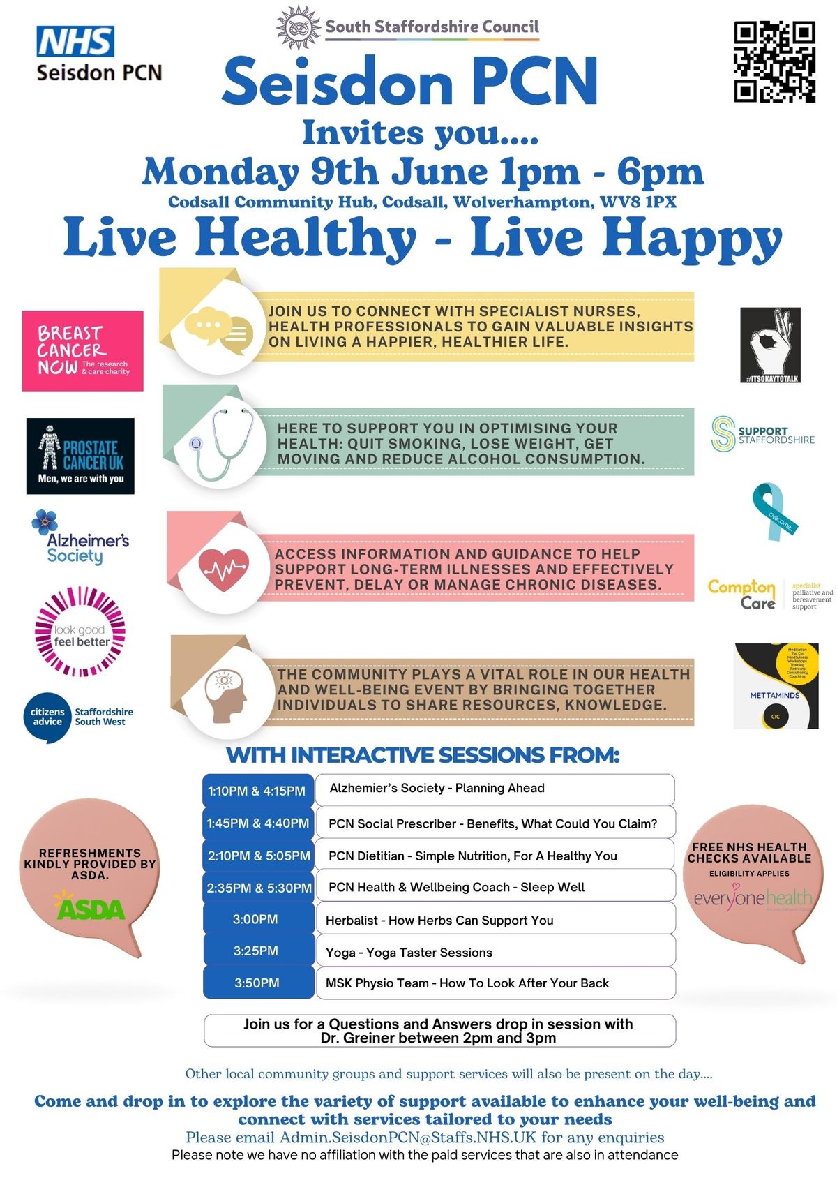 Live Healthy - Live Happy: Seisdon PCN invites you