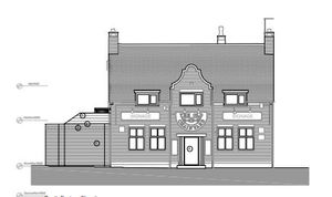 The proposals will retain the frontage of the pub, but include a substantial extension to the rear