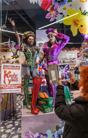 Kinky Boots cast at Birmingham Bullring and Grand Central. Picture by: Simon Hadley