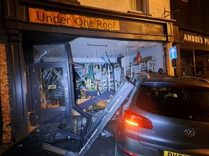 A car has crashed into Under One Roof in Oswestry. Photo: West Mercia Police