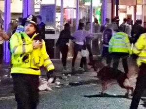 Supporting image for story: Three officers hurt in town centre violence