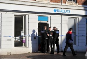 Police at Barclays Bank in Shifnal