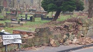 West Midlands Police have launched an appeal after the driver of the HGV fled the scene. Credit: Gornal Oss Roads FB page/Jim Woodall