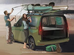 Supporting image for story: Volkswagen previews upcoming Caddy camper in new sketches