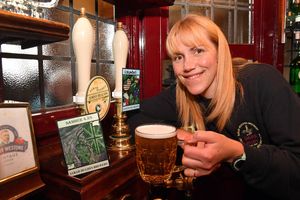 General manager Alex Marchant with the three new beer clips.