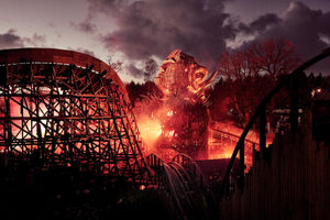 Alton Towers Resort release first look images of £16m thrill attraction, Wicker Man, fusing wood with fire and launching this Spring