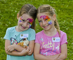Twins Grace and Kate Phillips, aged five, from Telford