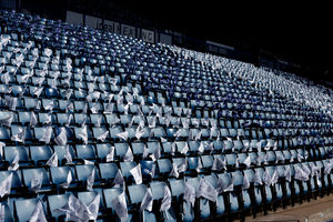 Celebratory blue and and white flags were planted on every seat ahead of kick-off at The Hawthorns for the stadium's 125th anniversary match against Derby. (Photo by Adam Fradgley/West Bromwich Albion FC via Getty Images)
