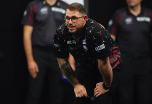 Lucas Wenig after reaching the quarter-finals of the Mr Vegas Grand Slam of Darts (Picture: Kieran Cleeve/PDC)