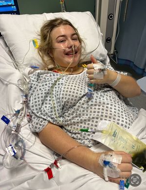 Madi Foster in hospital.