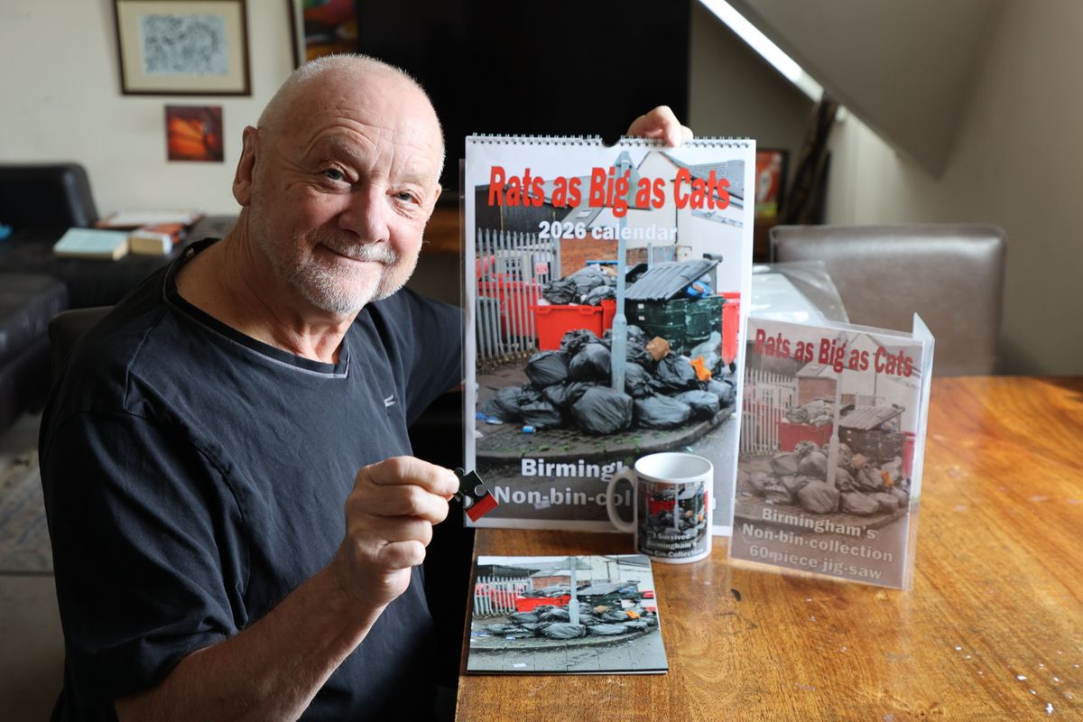 Britains dullest man selling merchandise dedicated to the Birmingham bin strikes