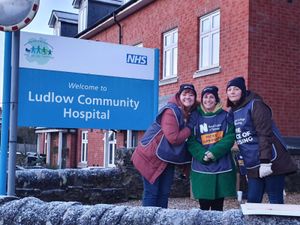 Nurses on the picket line outside Ludlow Community Hospital