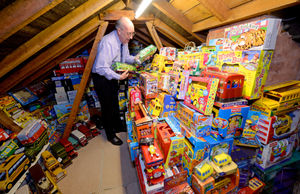 Geoff having a look through the collection