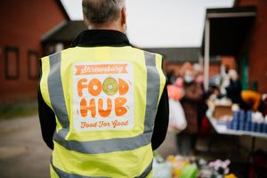 People queued round the block at the Gains Park food share