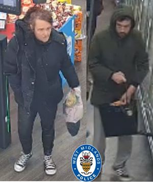 West Midlands Police said it wanted to speak to these two people after the incident. Photo: West Midlands Police