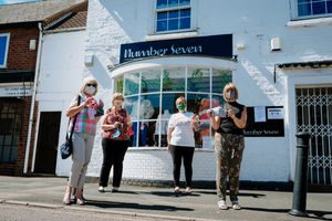 Albrighton Craft Group have been raising funds for Shifnal and Albrighton Live At Home. They have been making face cloths and selling them locally, at places like Number Seven Boutique. In Picture L>R: Judith Green, Nicky Huish, Niccy Cottle and Jan Gold