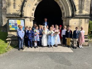Supporting image for story: Year Two pupils get 'hitched' in mock wedding ceremony at Oswestry school