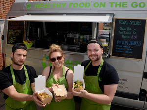 Supporting image for story: WWE stars visit gym's healthy food van in Wolverhampton - in photos
