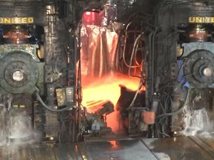 A hot rolled mill at a steelworks