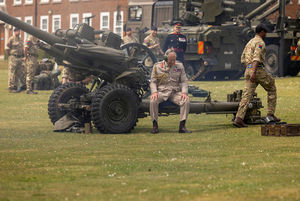 King Charles, (the Royal Artillery's Captain General), who fired a light gun while on a visit to the regiment recently. (Photo: Royal Artillery)