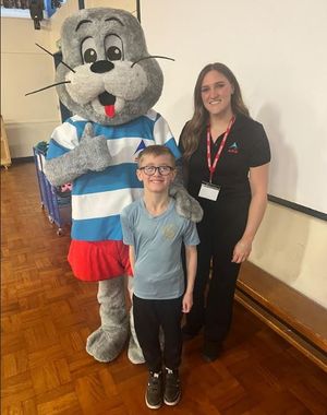 Seb Reeve with Jodie and STAnley from the STA.