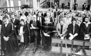 The procession of officials at the AGM of The College of Preceptors held at Oldbury Wells School, Bridgnorth. This picture was taken on March 14, 1981.
