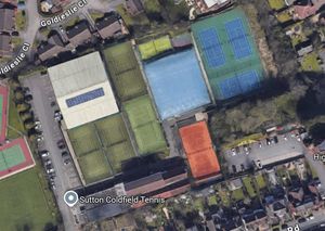 An aerial view of Sutton Coldfield Tennis Club in Birmingham. Taken from Google Maps.