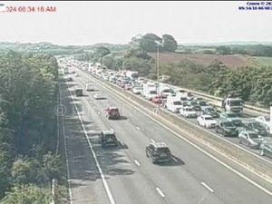 Supporting image for story: Women injured in three-car M5 crash that resulted in vehicle catching fire