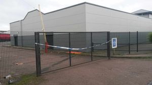 Police tape at the scene today