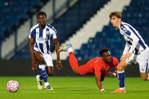 Albion under-21s, including defender Mo Diomande (left) who trained with the first team this summer, were given a tough test by Danish side FC Nordsjaelland. (Photo by Malcolm Couzens - WBA/West Bromwich Albion FC via Getty Images)